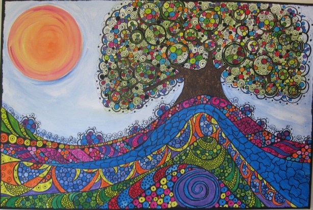 "TREE OF HOPE"    Breast Cancer Survivor Tree   SOLD